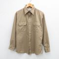 L★古着 シアーズ 長袖 ワーク シャツ メンズ ベージュ カーキ 25sep19 中古 トップス