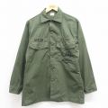 【20%OFF】S★古着 長袖 ミリタリー シャツ メンズ 80年代 80s ユーティリティ シービーズ USA製 緑 グリーン 【spe】 25oct23 中古 トップス