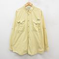 XL★古着 コロンビア COLUMBIA 長袖 フィッシング シャツ メンズ 00年代 00s PFG 大きいサイズ ロング丈 黄 イエロー 内側メッシュ 25oct31 中古 トップス