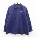 XL★古着 レッドキャップ 長袖 ワーク シャツ メンズ 90年代 90s Grand Isle Virtural 大きいサイズ コットン USA製 紺 ネイビー 25oct31 中古 トップス