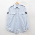 L★古着 長袖 ミリタリー シャツ メンズ 70年代 70s USA製 薄紺 ネイビー 25oct31 中古 トップス
