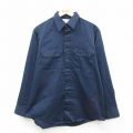 L★古着 Wear Guard 長袖 ワーク シャツ メンズ 90年代 90s USA製 紺 ネイビー 25oct31 中古 トップス