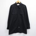 XL★古着 ディッキーズ 長袖 ワーク シャツ メンズ 00年代 00s 大きいサイズ ロング丈 黒 25nov15