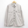XL★古着 長袖 フィッシング シャツ メンズ 大きいサイズ コットン グレー 25nov15