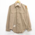M★古着 長袖 ミリタリー シャツ メンズ 80年代 80s USMC USA製 ベージュ 25nov15