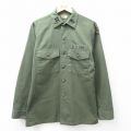M★古着 長袖 ミリタリー シャツ メンズ USアーミー ARMY USA製 濃緑 25nov28