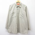 XL★古着 レッドキャップ 長袖 ワーク シャツ メンズ 90年代 90s 大きいサイズ ロング丈 薄ベージュ系 25nov28