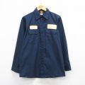 M★古着 ビッグベン 長袖 ワーク シャツ メンズ 90年代 90s DEKALB USA製 紺 25dec03