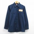 M★古着 ビッグベン 長袖 ワーク シャツ メンズ 90年代 90s DEKALB USA製 紺 25dec03