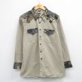 XL★古着 長袖 ハンティング シャツ メンズ 90年代 90s 大きいサイズ コットン USA製 ベージュ 26jan19