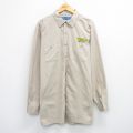 XL★古着 CiNTAS 長袖 ワーク シャツ メンズ JB HUNT ベージュ 26jan19