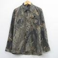 L★古着 長袖 ハンティング シャツ メンズ 90年代 90s Bradford リアルツリー コットン USA製 ベージュ他 迷彩 26jan19
