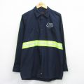 L★古着 レッドキャップ 長袖 ワーク シャツ メンズ 00年代 00s CHS リフレクター ロング丈 濃紺他 26jan19