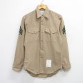 M★古着 長袖 ミリタリー シャツ メンズ 00年代 00s ベージュ 26jan19