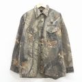 XL★古着 長袖 ハンティング シャツ メンズ 90年代 90s B リアルツリー コットン USA製 ベージュ他 迷彩【spe】 26jan31