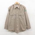 L★古着 長袖 ワーク シャツ メンズ 80年代 80s コロラド USA製 ベージュ 26feb17