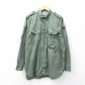 XL★古着 バナナリパブリック 長袖 ブランド ワーク シャツ メンズ 80年代 80s コットン 緑系【spe】 26feb24