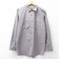 L★古着 レッドキャップ 長袖 ワーク シャツ メンズ 00年代 00s アリゾナ グレー 26feb24
