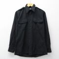 M★古着 長袖 ワーク シャツ メンズ 黒 26feb24