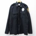 XL★古着 長袖 ワーク シャツ メンズ 黒 26feb24