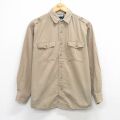 XL★古着 長袖 ワーク シャツ メンズ 90年代 90s コットン ベージュ 26feb25