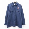 XL★古着 ディッキーズ 長袖 ワーク シャツ メンズ TRU 紺 26mar07