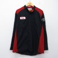 L★古着 レッドキャップ 長袖 ワーク シャツ メンズ 00年代 00s トヨタ ツートンカラー ノーカラー 黒他【spe】 26mar07