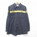 XL★古着 長袖 ワーク シャツ メンズ NASCAR safty kleen 濃グレー他 26mar07