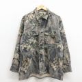 XL★古着 カベラス 長袖 ハンティング シャツ メンズ 00年代 00s ダック地 大きいサイズ コットン 茶 迷彩 26mar11