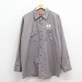 XL★古着 レッドキャップ 長袖 ワーク シャツ メンズ HBI グレー 26mar11
