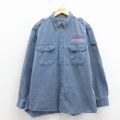 XL★古着 ルート66 長袖 ワーク シャツ メンズ 00年代 00s ELLIS 大きいサイズ コットン ボタンダウン 薄紺【spe】 26mar11