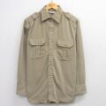 L★古着 Wear Guard 長袖 ワーク シャツ メンズ 00年代 00s ベージュ 26mar14