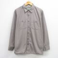 XL★古着 レッドキャップ 長袖 ワーク シャツ メンズ 90年代 90s USA製 グレー系 26mar14