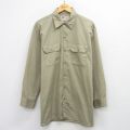 XL★古着 ディッキーズ 長袖 ワーク シャツ メンズ 00年代 00s ベージュ 26mar27