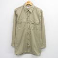 XL★古着 ディッキーズ 長袖 ワーク シャツ メンズ 00年代 00s ベージュ 26mar27