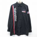 XL★古着 CINTAS 長袖 ワーク シャツ メンズ Valvoline ロング丈 黒 26apr02