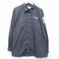 XL★古着 Wear Guard 長袖 ワーク シャツ メンズ 00年代 00s American Airlines 大きいサイズ ロング丈 濃グレー 26apr02