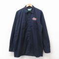 XL★古着 レッドキャップ 長袖 ワーク シャツ メンズ 00年代 00s エンジニアリング ロング丈 紺 26apr04