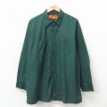 XL★古着 レッドキャップ 長袖 ワーク シャツ メンズ 90年代 90s 大きいサイズ USA製 緑 26apr04