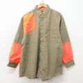 XL★古着 長袖 ハンティング シャツ メンズ ダック地 コットン ベージュ 26apr04