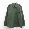XL★古着 カムコ CAMCO 長袖 ミリタリー シャツ メンズ 80年代 80s リップストップ 大きいサイズ USA製 緑 26apr15