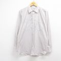 90s 長袖ワークシャツ ストライプ グレー L | 古着