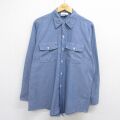 ディッキーズ 90s 長袖シャンブレーシャツ ネイビー L | 古着