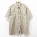 半袖ワークシャツ リップストップ カーキ XL | 古着