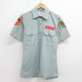 【50%OFF】S★古着 半袖 ワーク シャツ メンズ 00年代 00s 中国 陸軍 ワッペン 緑系 グリーン 24jul05 中古 トップス
