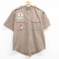 80s 半袖シャツ 日本連盟 ブラウン M | 古着