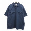 ディッキーズ 半袖ワークシャツ ネイビー XL | 古着