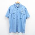 半袖フィッシングシャツ ネイビーチェック XL | 古着