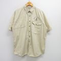 BROWNING L 半袖ハンティングシャツ 犬 ベージュ | 古着