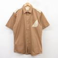 半袖ワークシャツ カーキ L | 古着